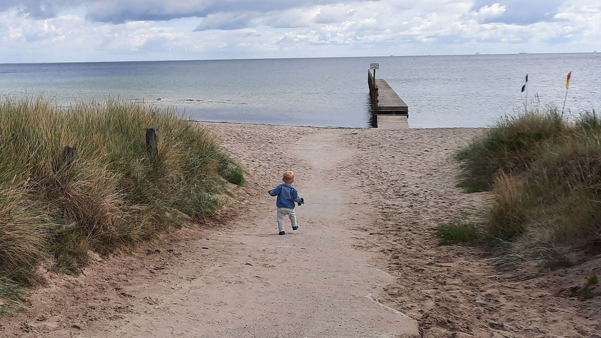 Ostseestrand mit Bootssteg