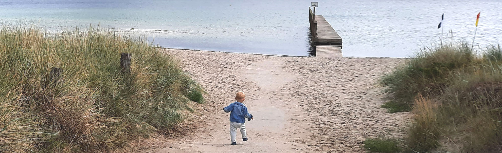 Ostseestrand mit Bootssteg